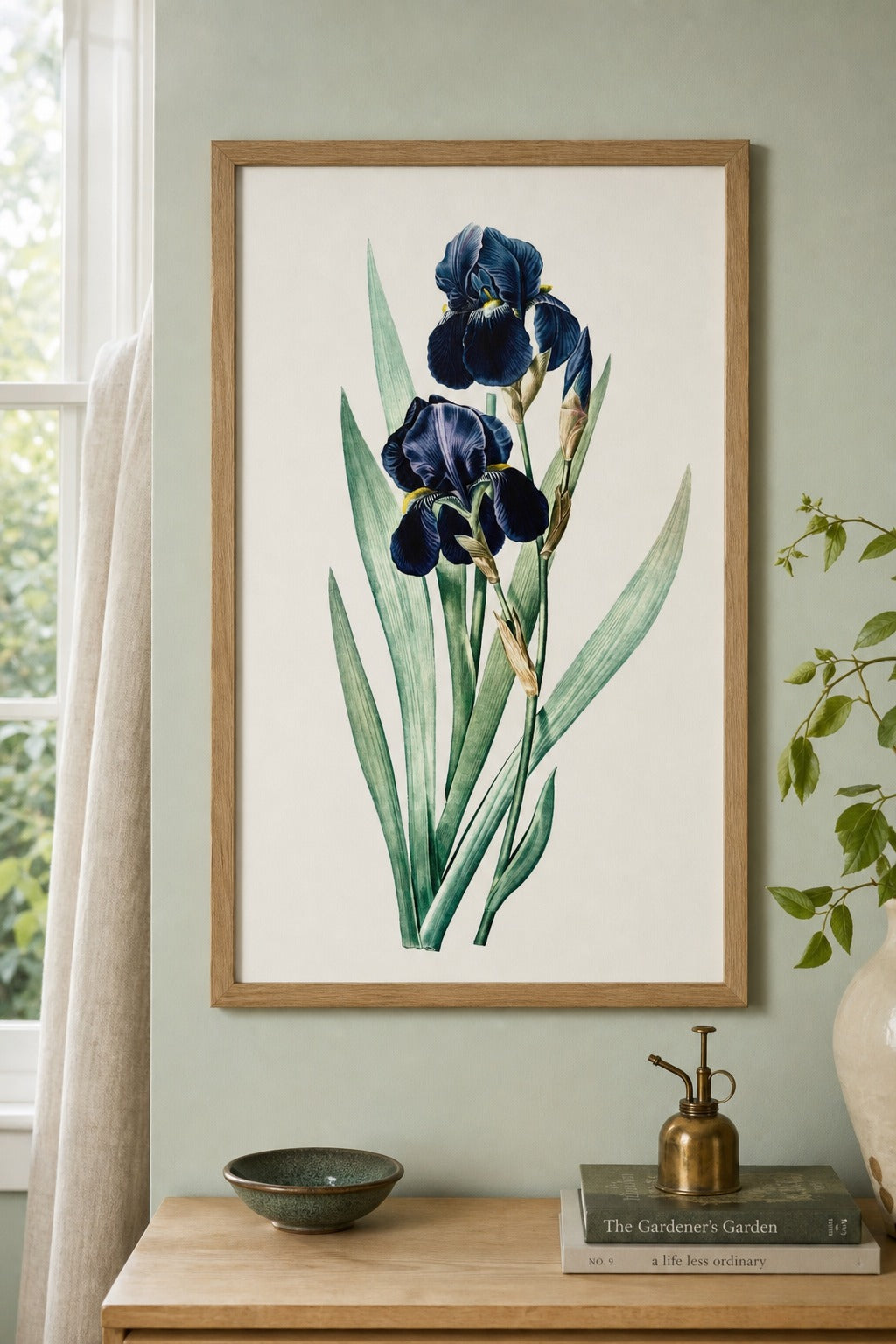 Iris art print on white background