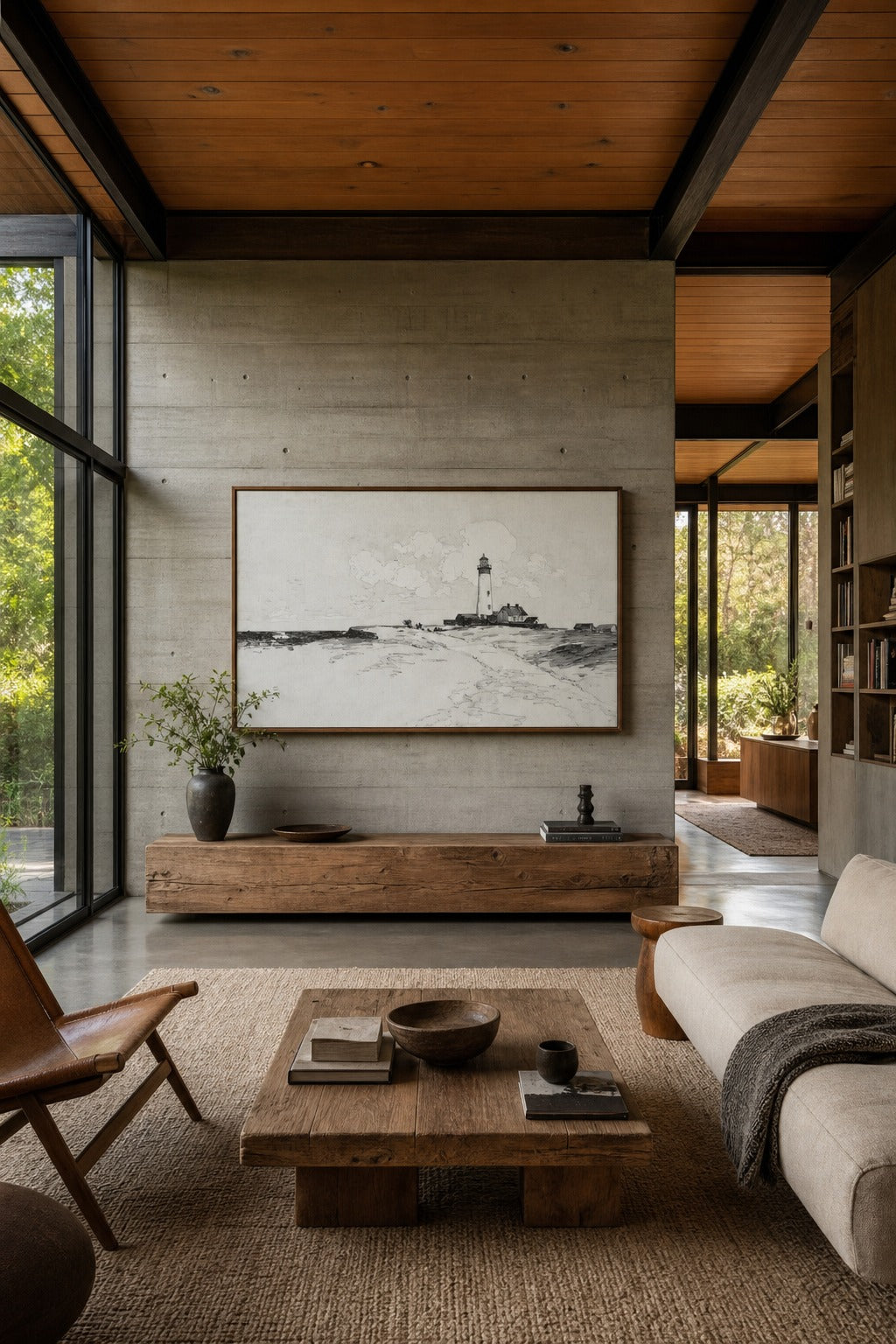 Keeper's Light art print displayed in a modern interior