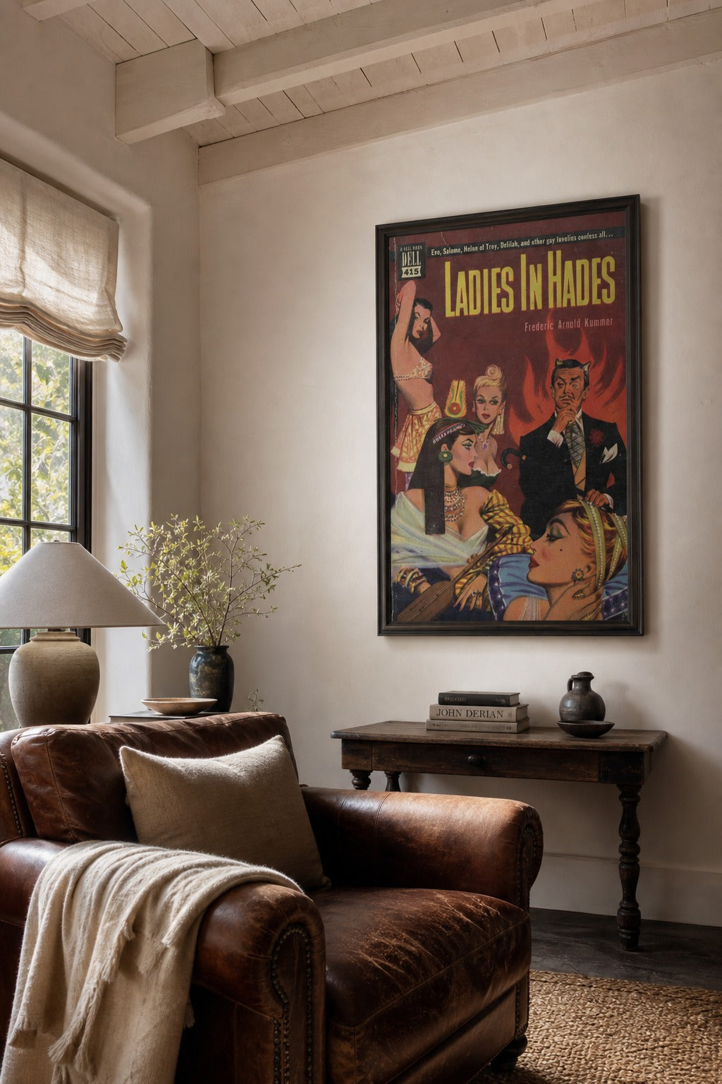 Ladies in Hades art print, angled perspective view