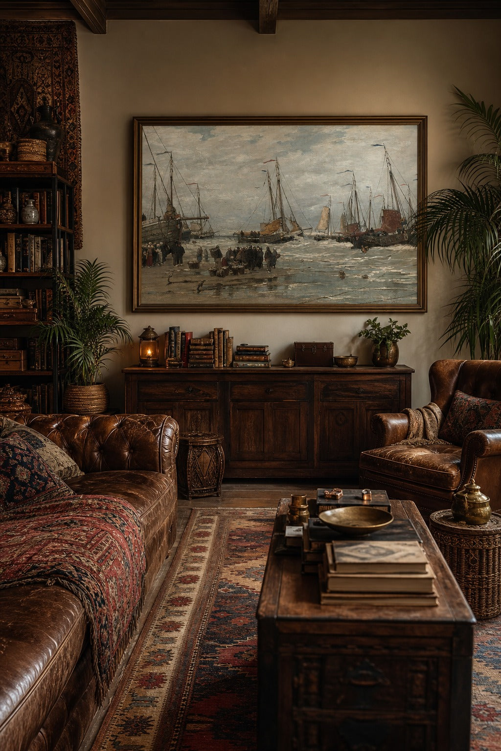 Landing art print shown to scale on a wall
