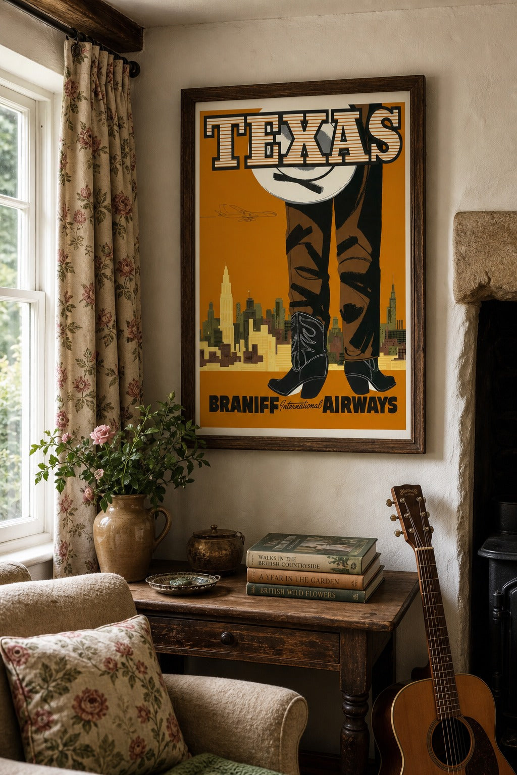 Lone Star art print, close-up detail view