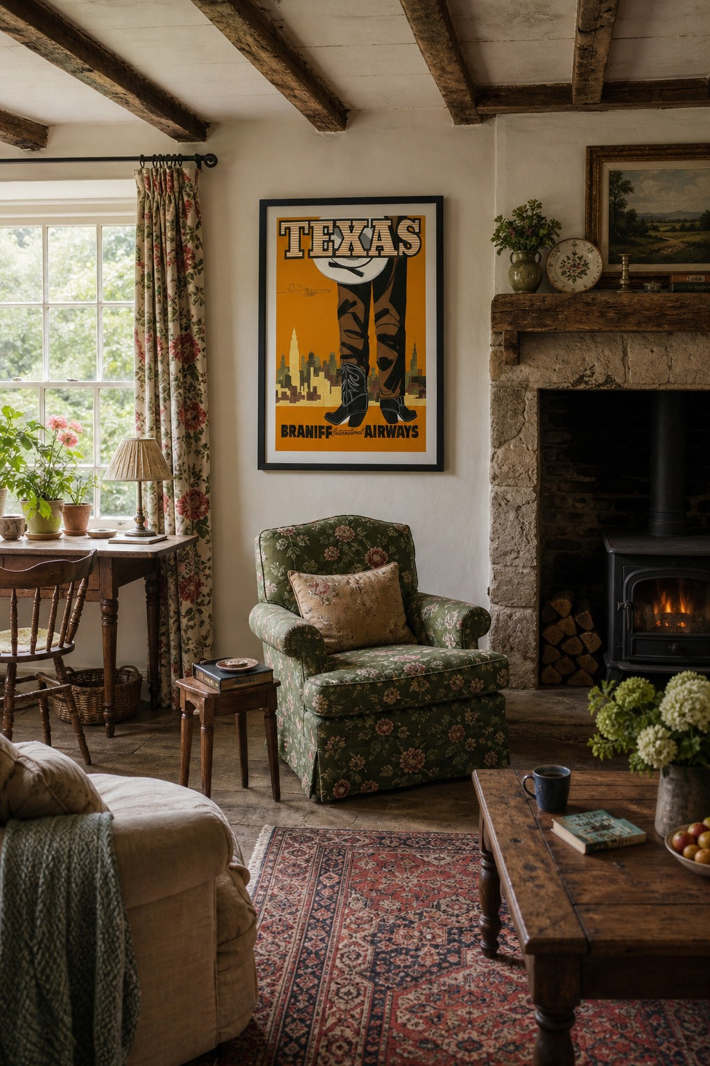 Lone Star art print displayed in a modern interior