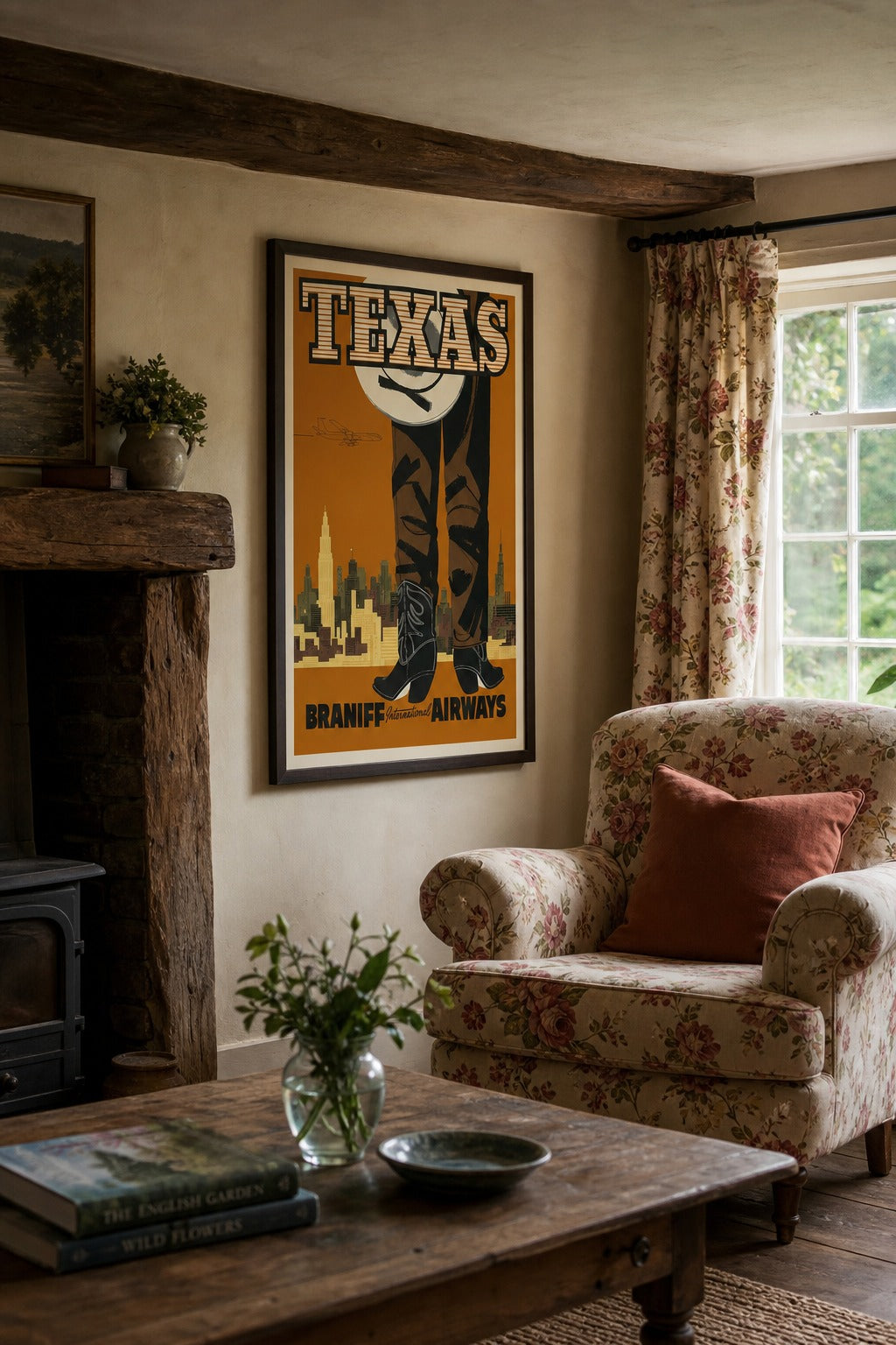 Lone Star art print, angled perspective view