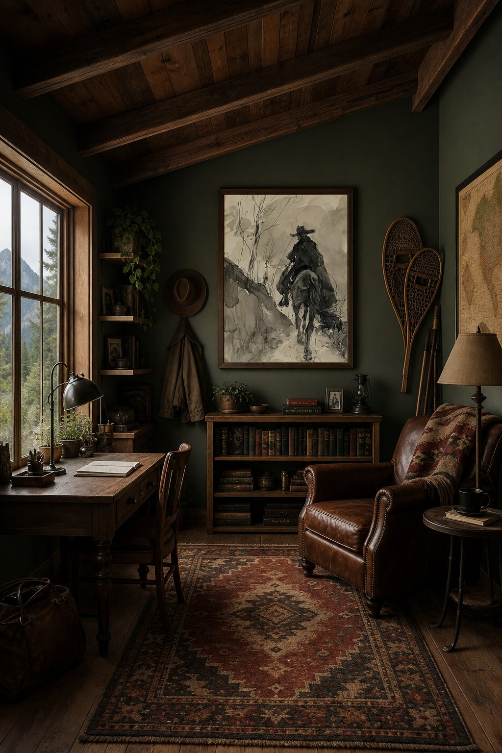 Lone Trail art print displayed in a modern interior