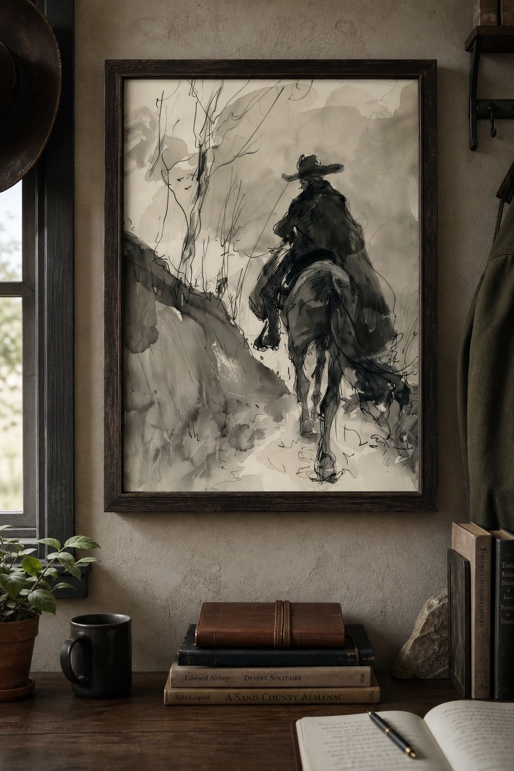 Lone Trail art print on white background