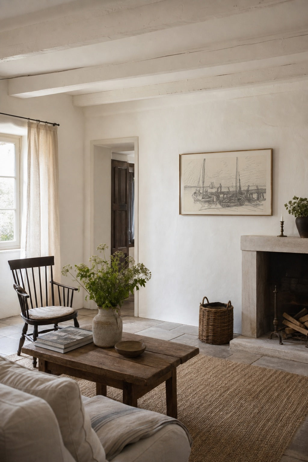 Low Tide art print displayed in a modern interior