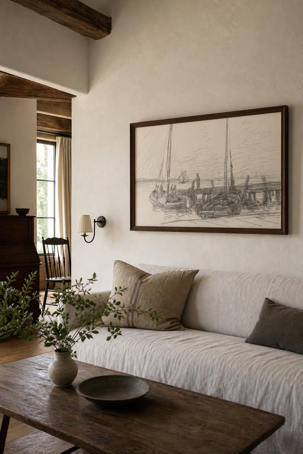 Low Tide art print, angled perspective view