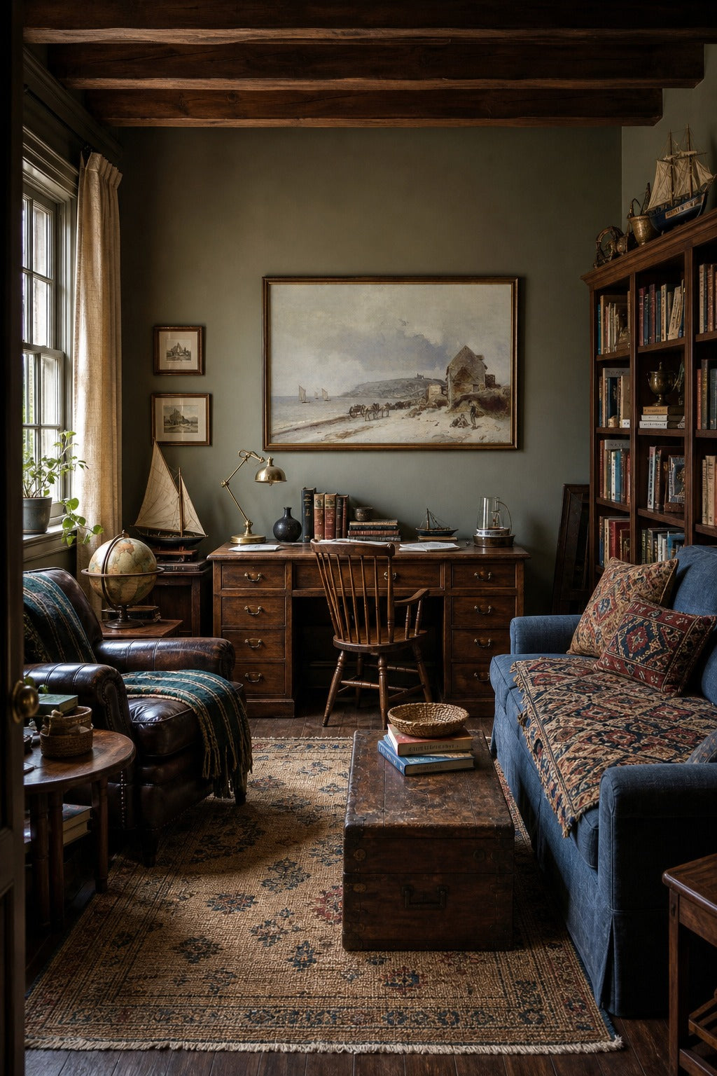 Low Tide art print displayed in a modern interior