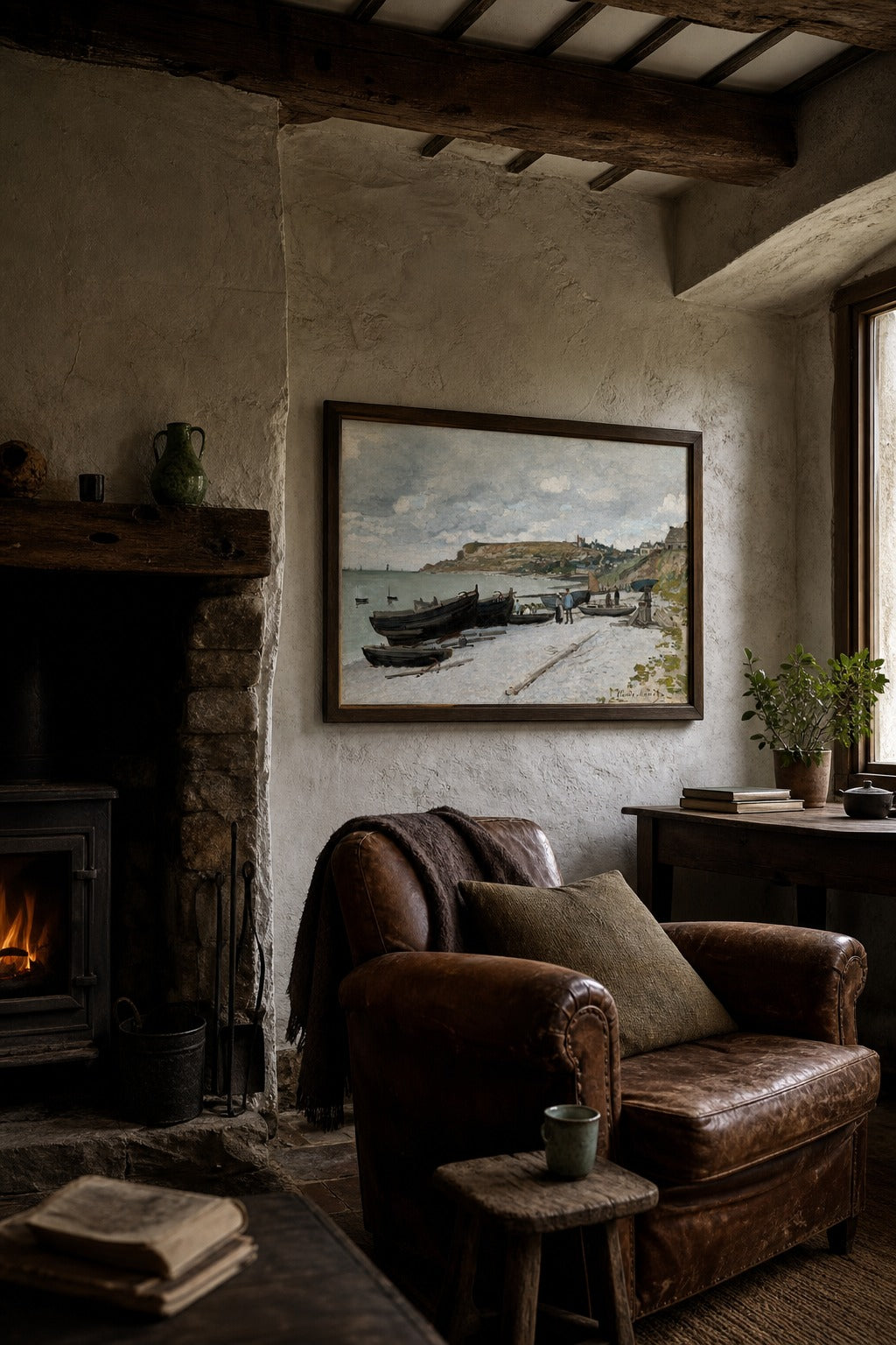 Low Tide art print, angled perspective view