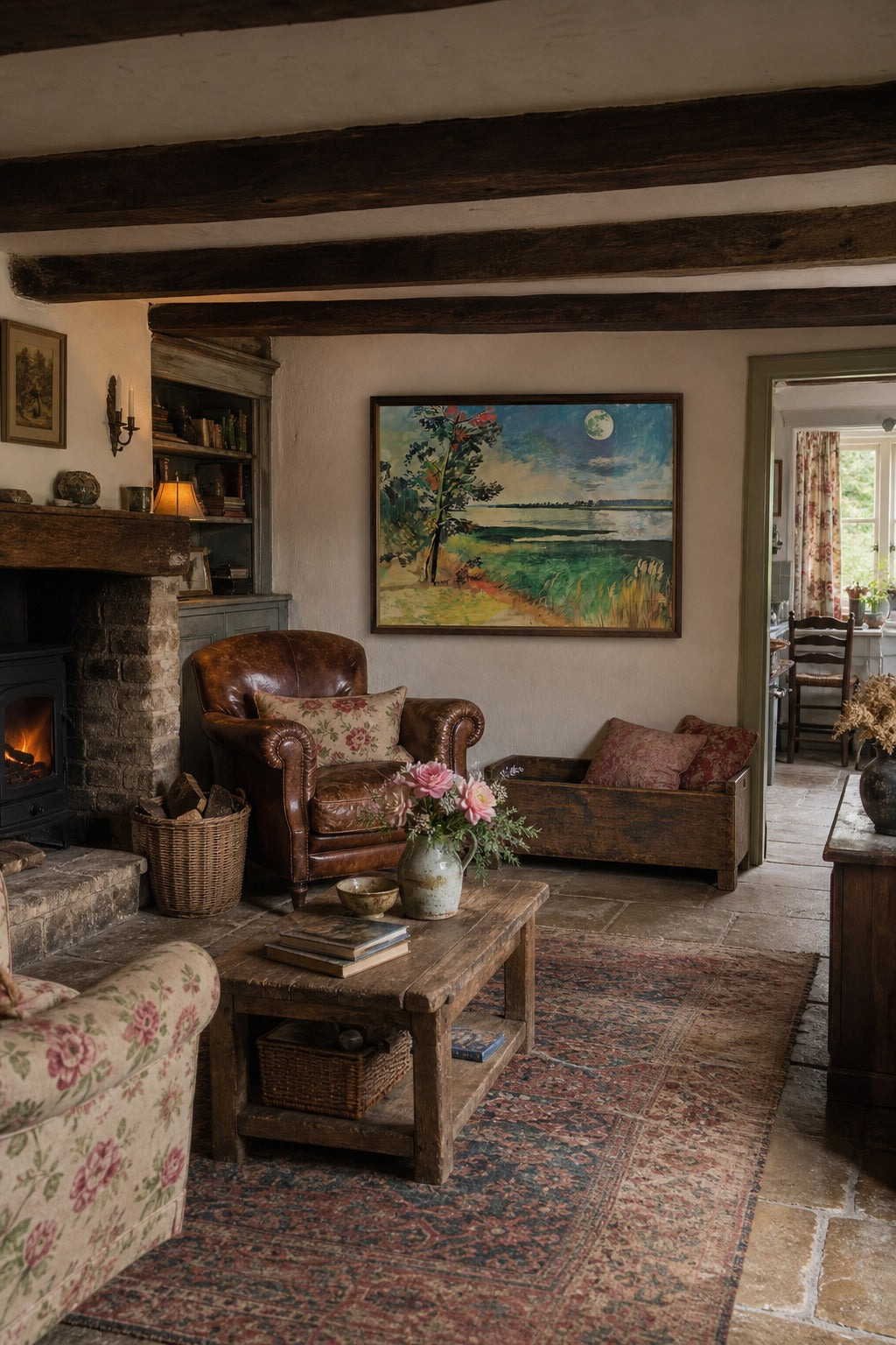 Marsh Moon art print displayed in a modern interior