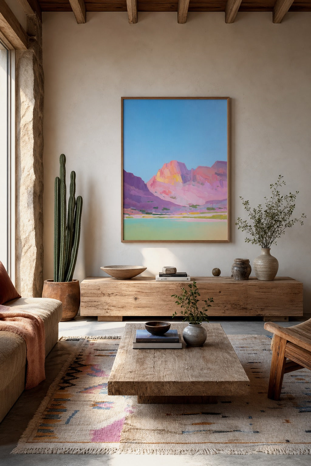 Mesa Light art print shown to scale on a wall