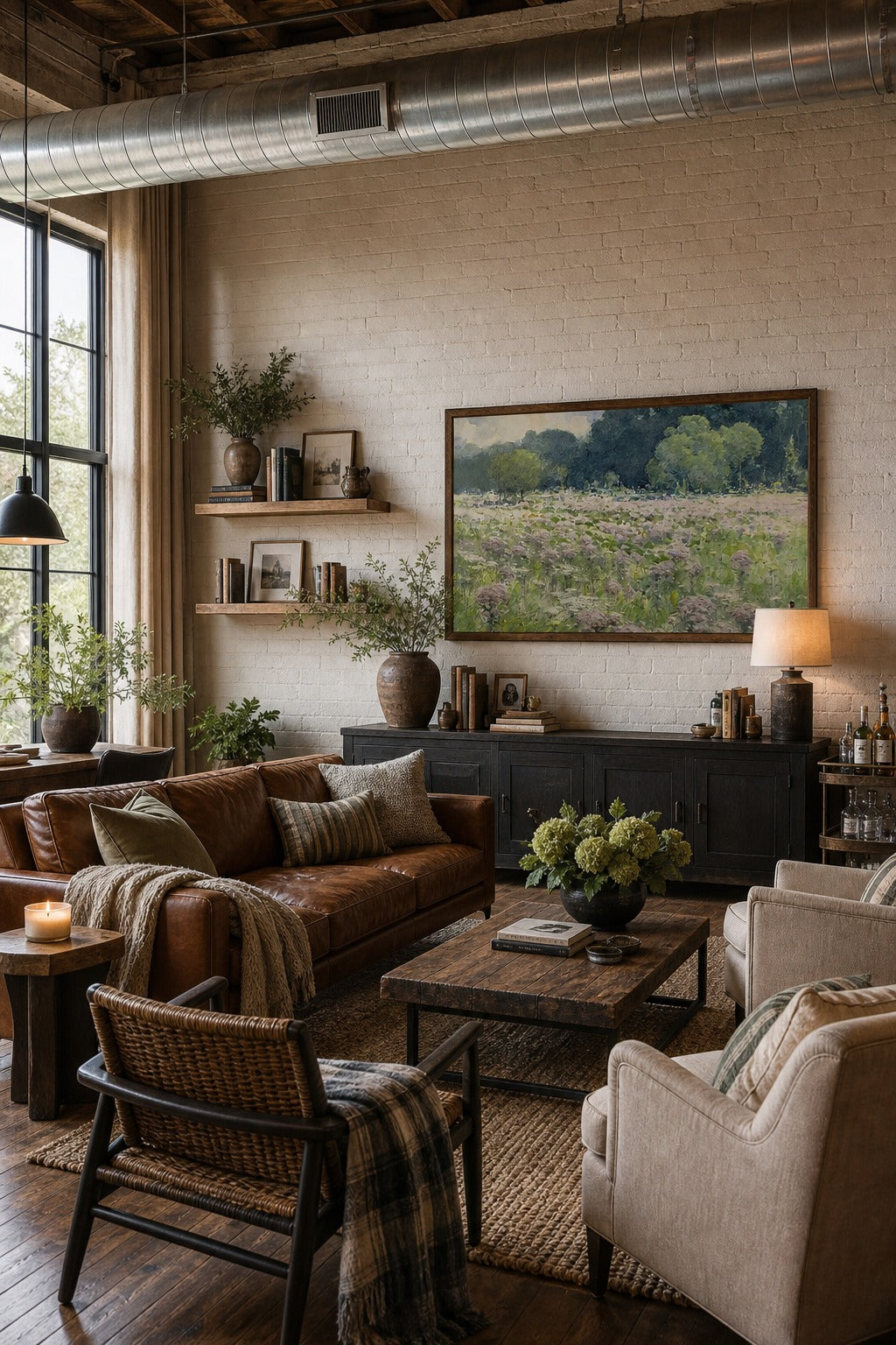 Midsummer Field art print displayed in a modern interior