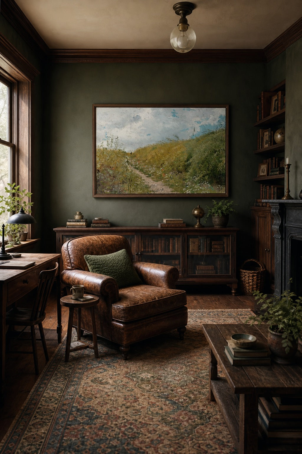Midsummer Path art print displayed in a modern interior