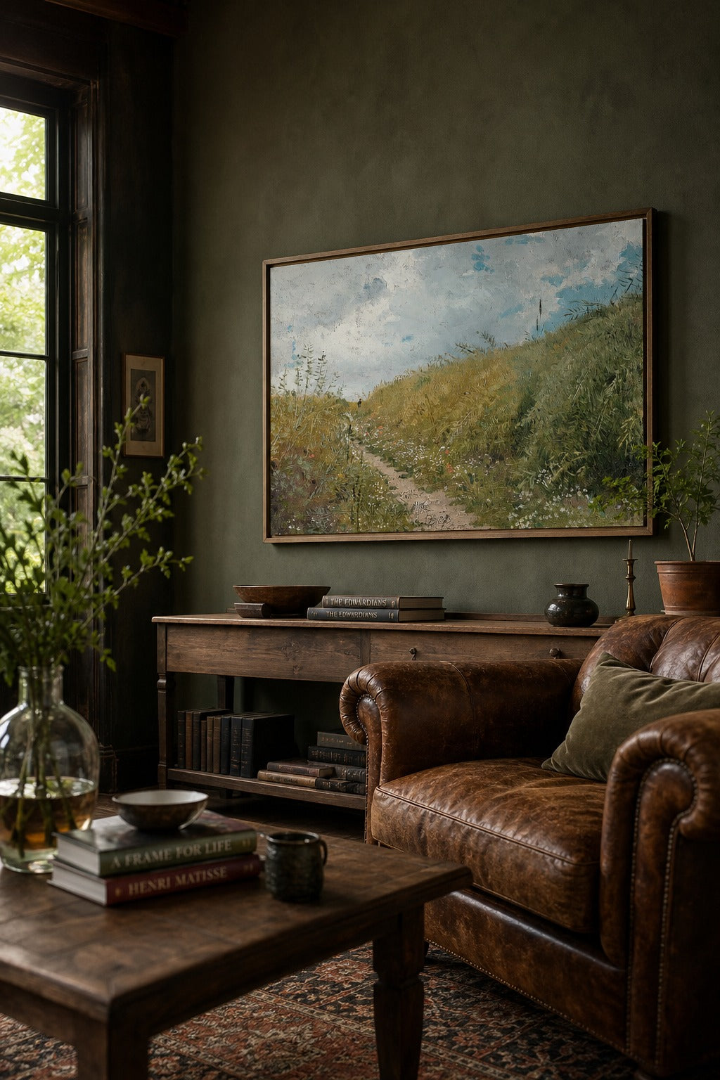 Midsummer Path art print, angled perspective view