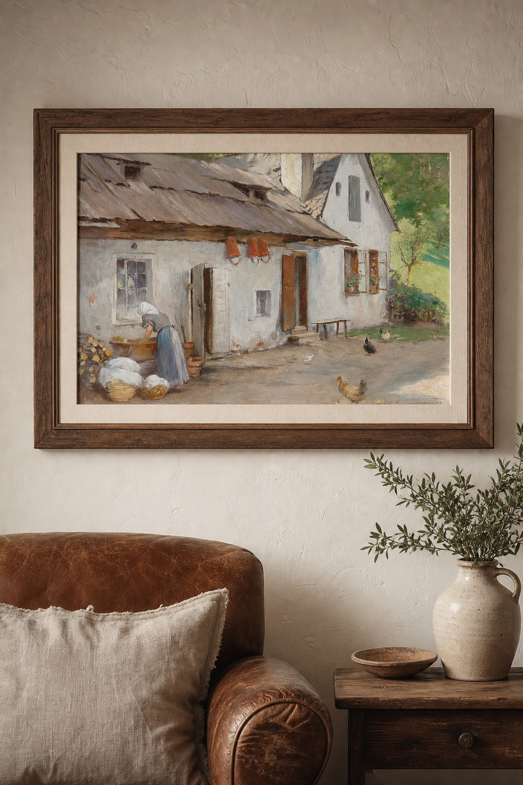 Morning Chores art print on white background