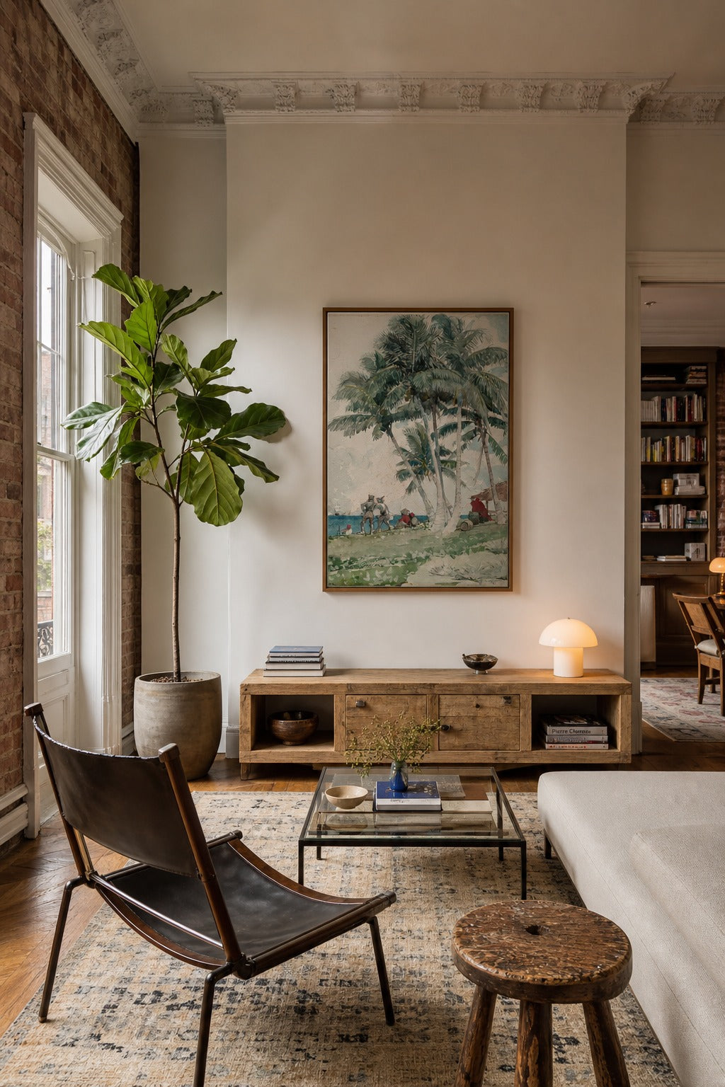 Nassau Palms art print displayed in a modern interior