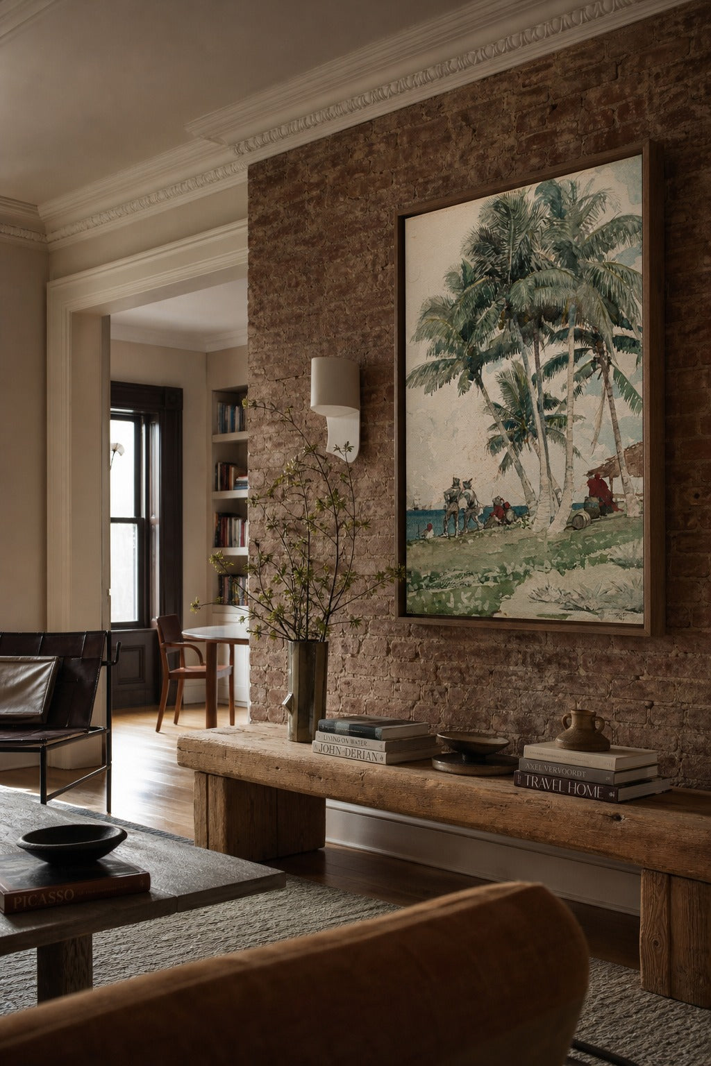 Nassau Palms art print, angled perspective view