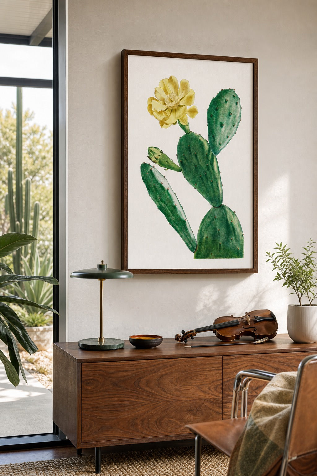 Nopal art print, close-up detail view