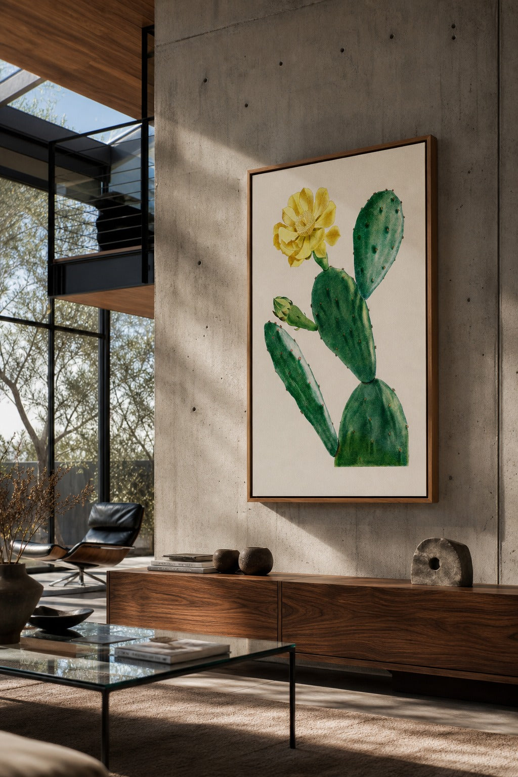 Nopal art print, angled perspective view
