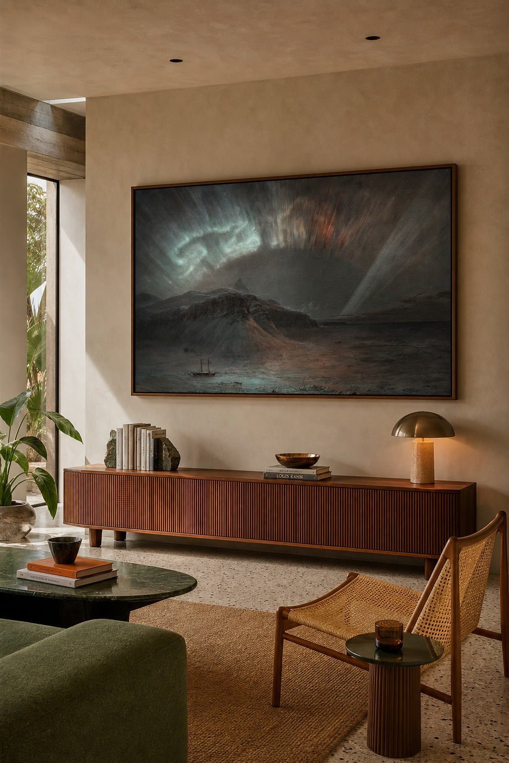 Northern Watch art print shown to scale on a wall