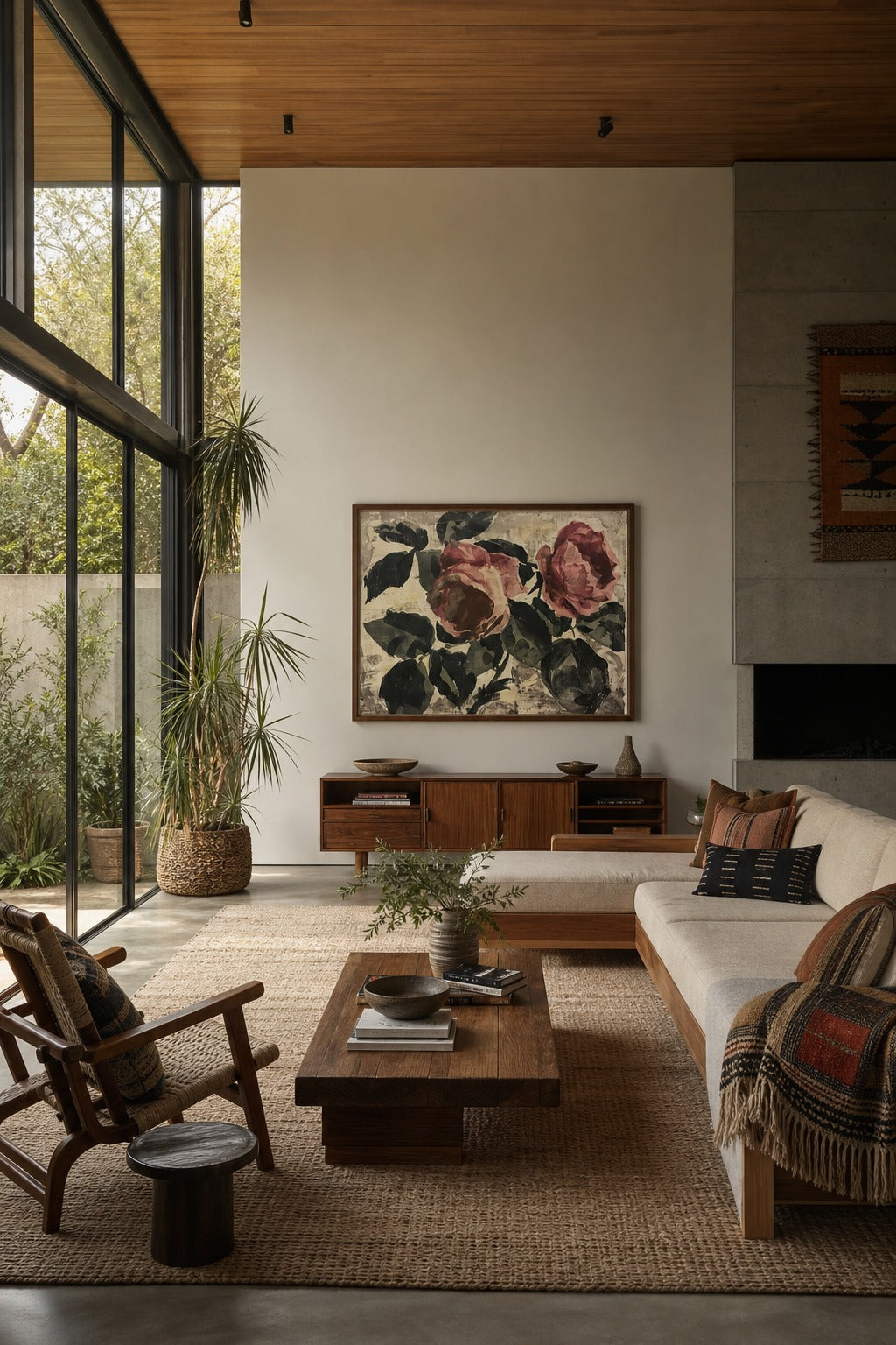 Old Bloom art print displayed in a modern interior