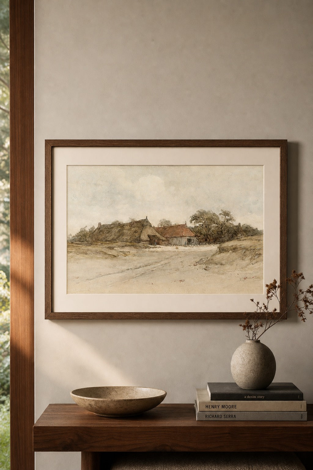 Old Farmstead art print on white background