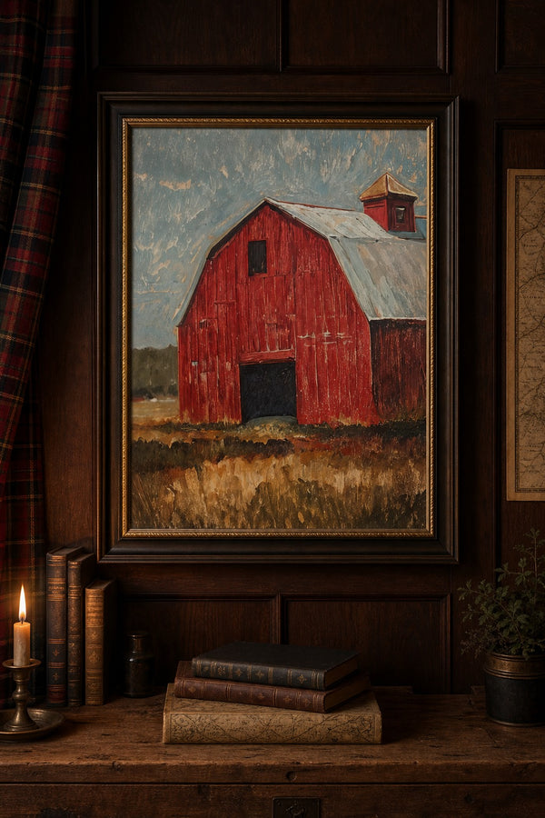 Old Gambrel art print on white background