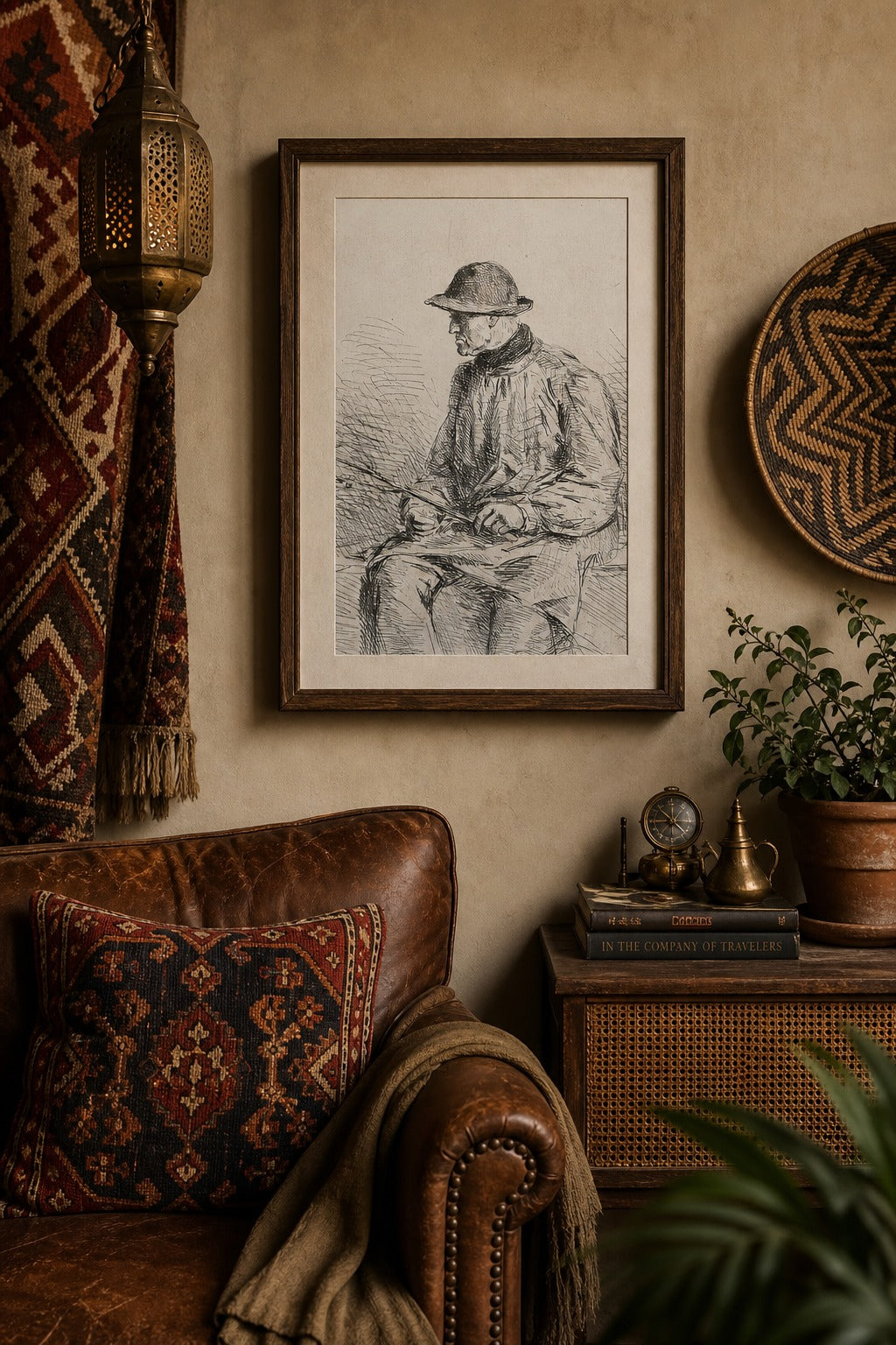 Old Hat art print, close-up detail view