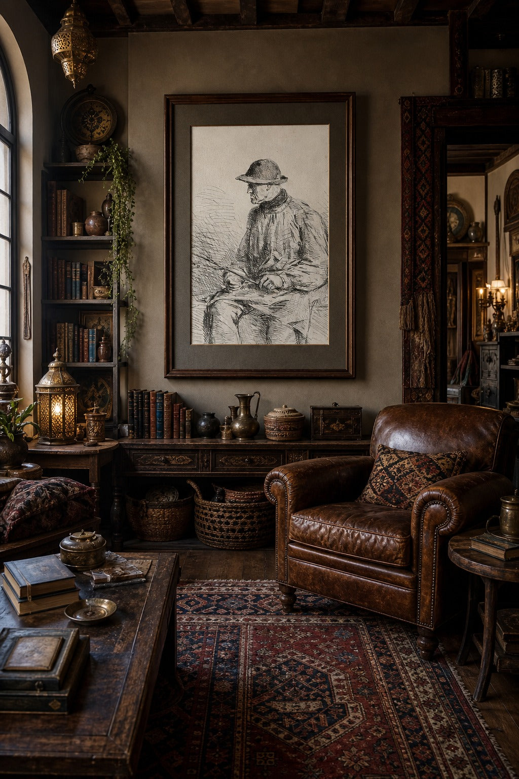 Old Hat art print displayed in a modern interior