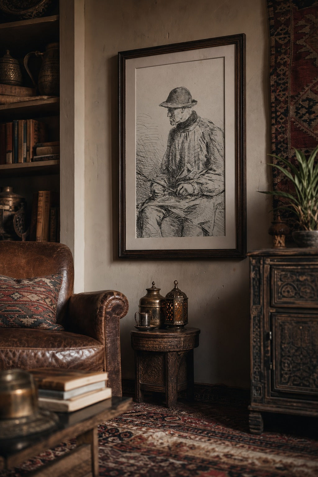 Old Hat art print, angled perspective view