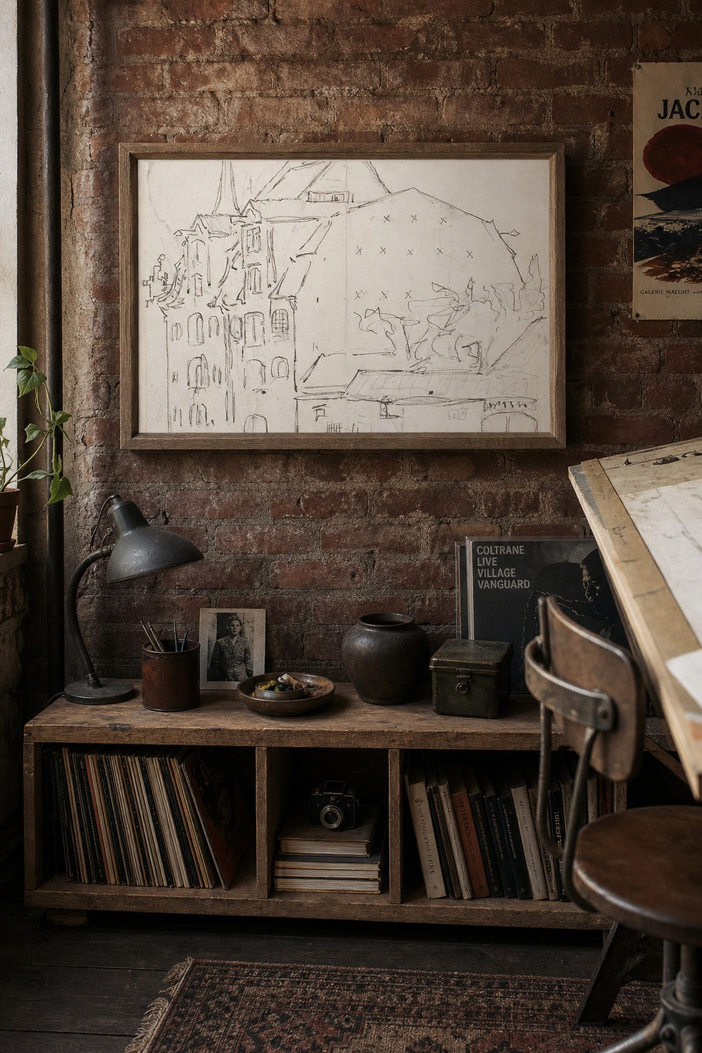 Old Quarter art print, close-up detail view
