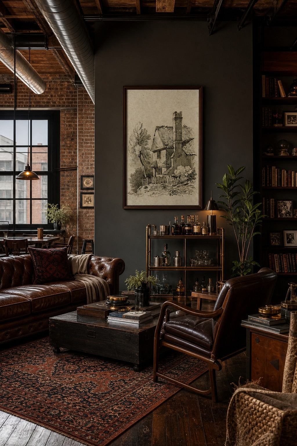 Old Thatch art print displayed in a modern interior