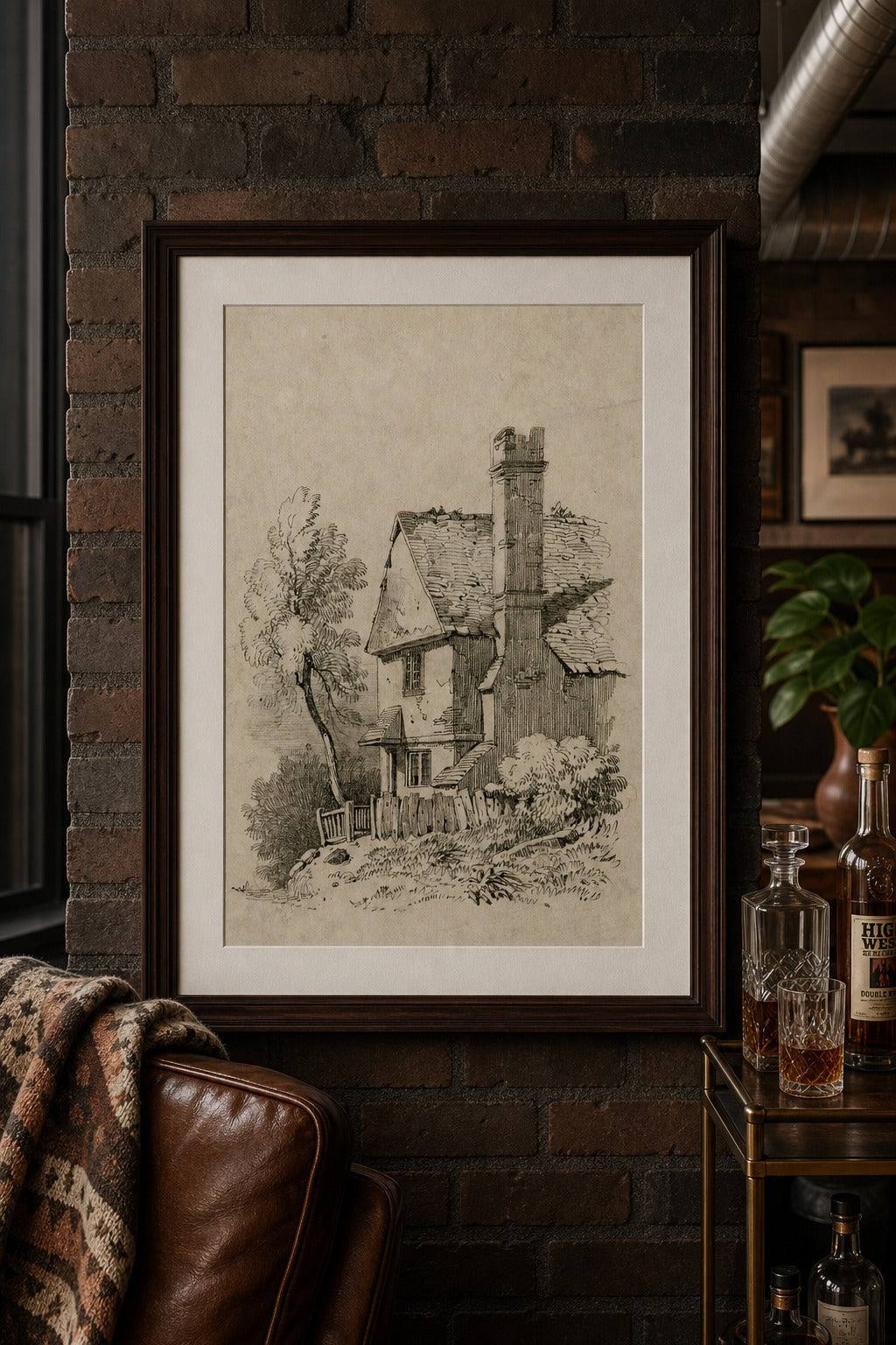 Old Thatch art print on white background