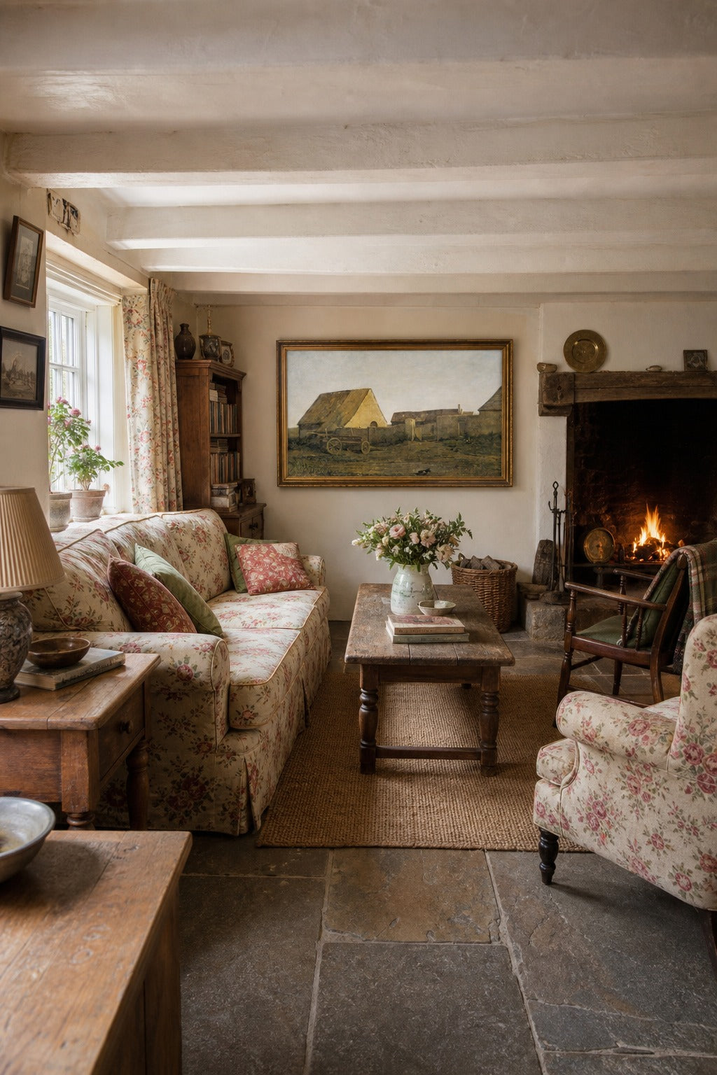 Old Yard art print displayed in a modern interior