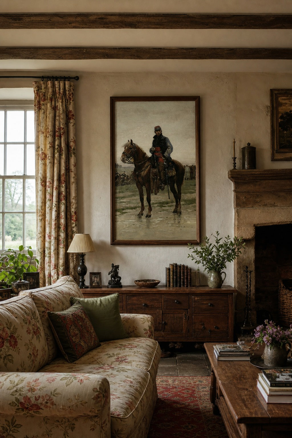 On the Plain art print shown to scale on a wall