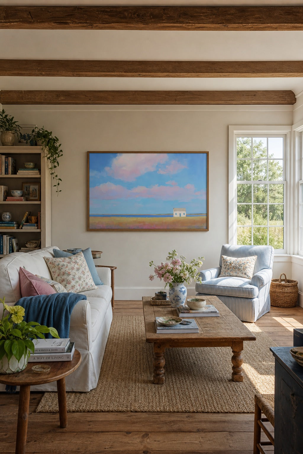 Open Skies art print displayed in a modern interior
