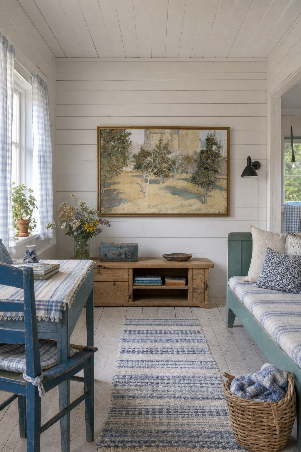 Orange Grove art print displayed in a modern interior