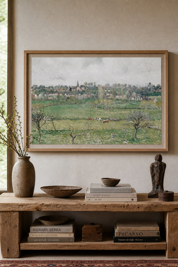 Overcast Pasture art print on white background