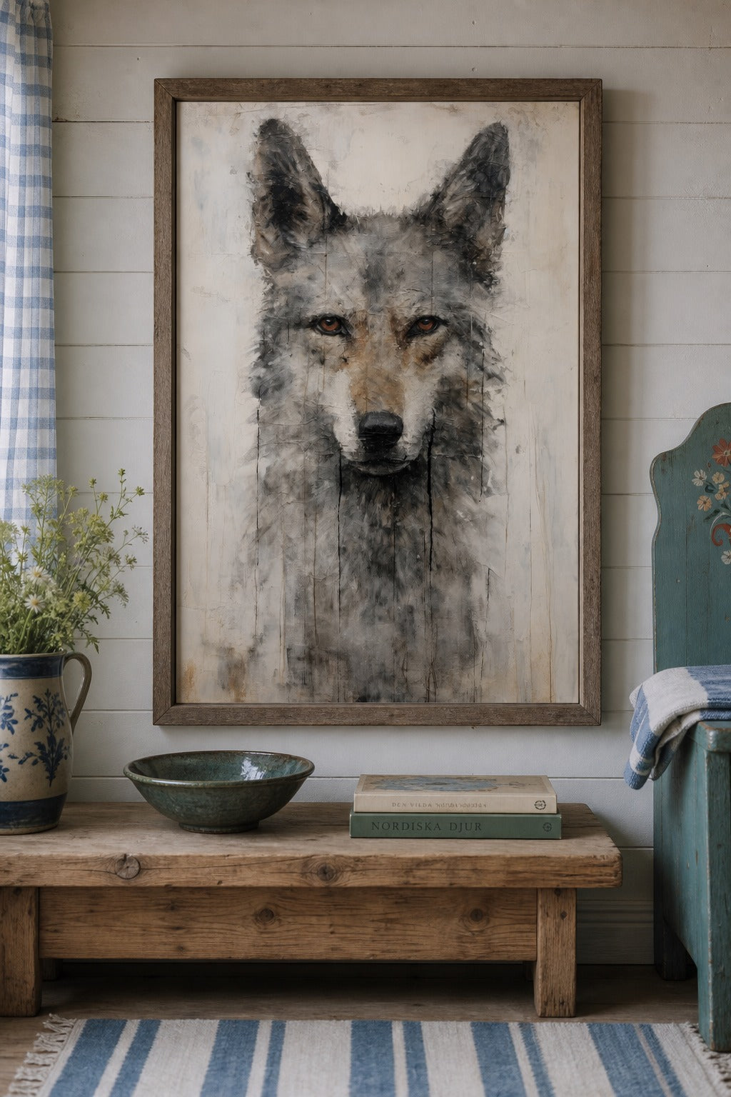 Pale Wolf art print on white background