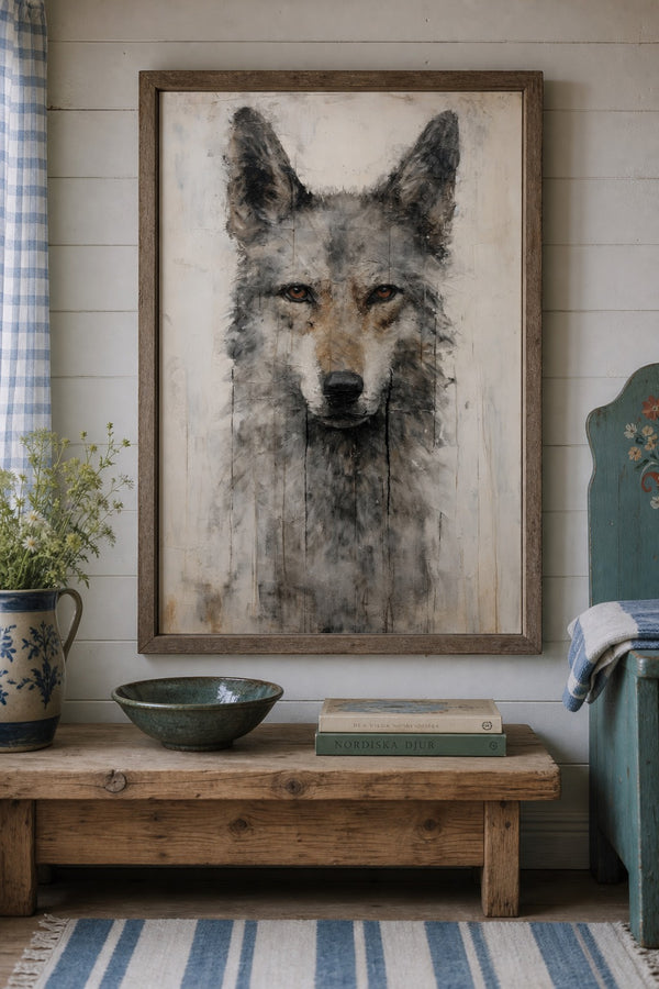 Pale Wolf art print on white background