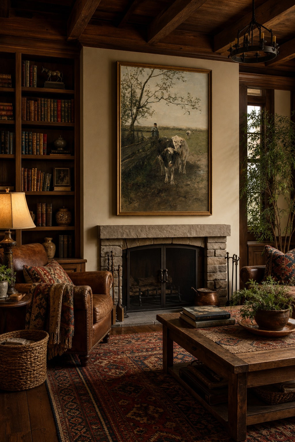 Pasture Gate art print displayed in a modern interior