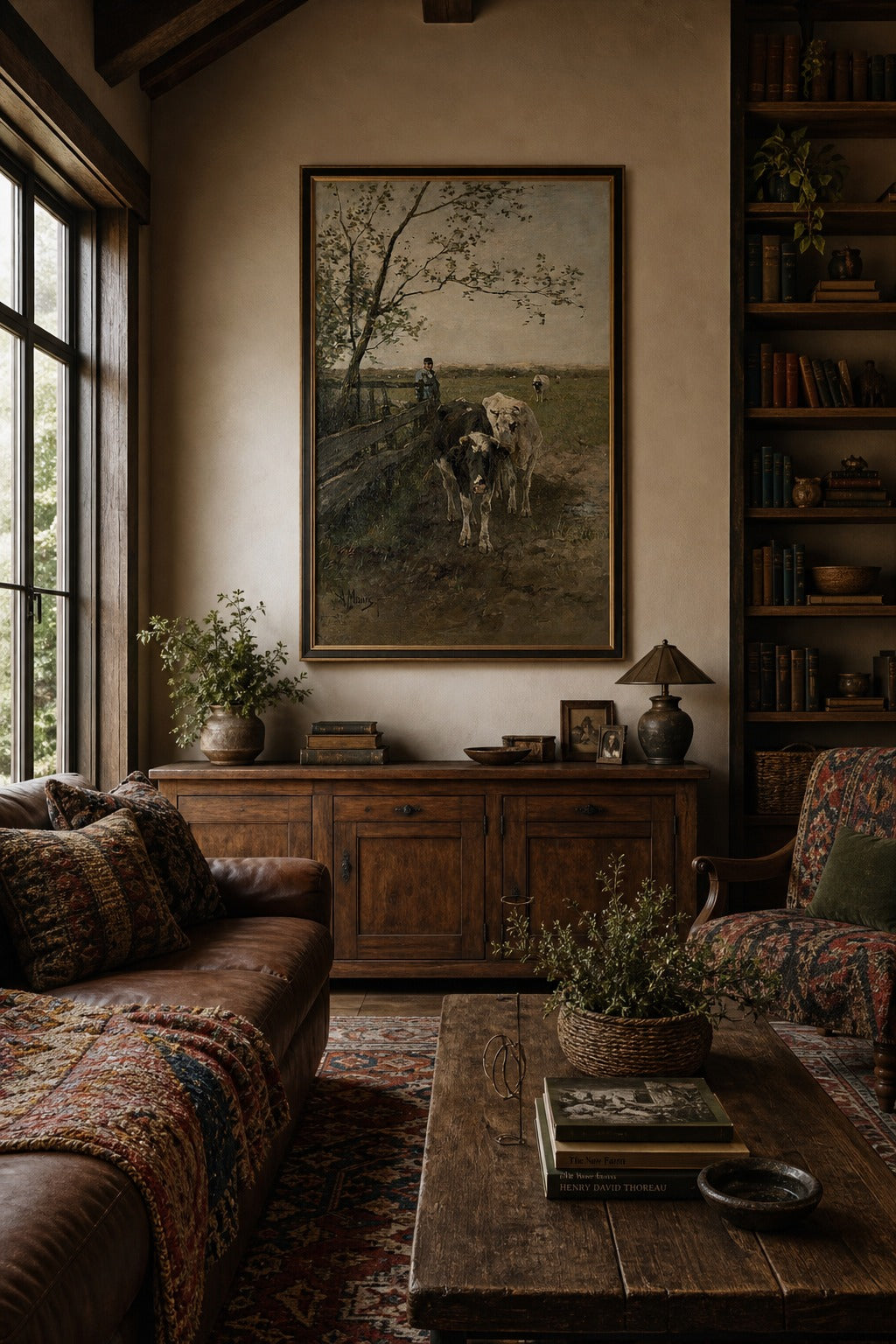 Pasture Gate art print shown to scale on a wall