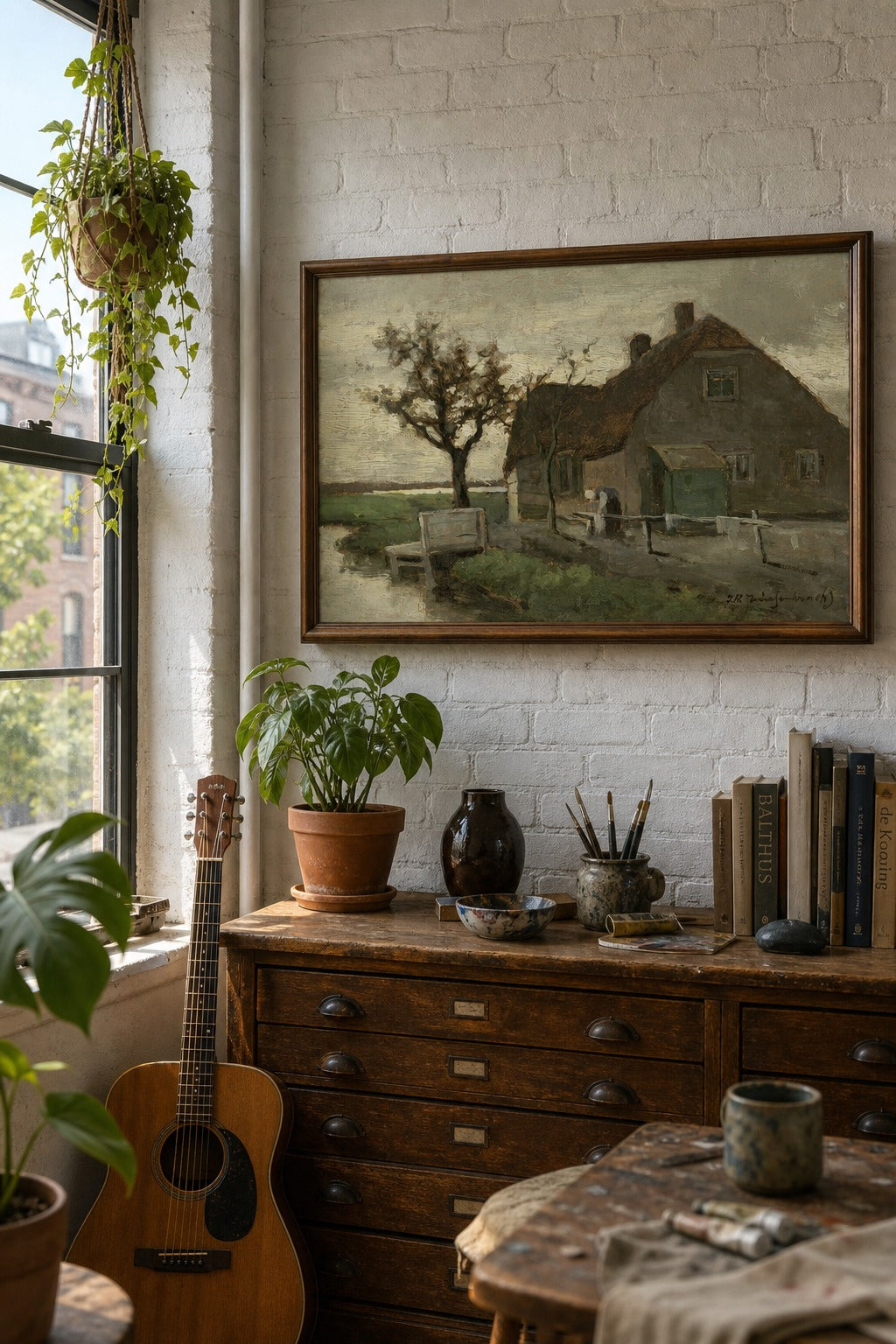 Polder Grey art print, close-up detail view