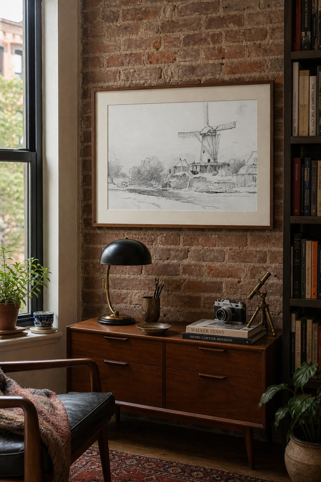 Polder Mill art print, close-up detail view