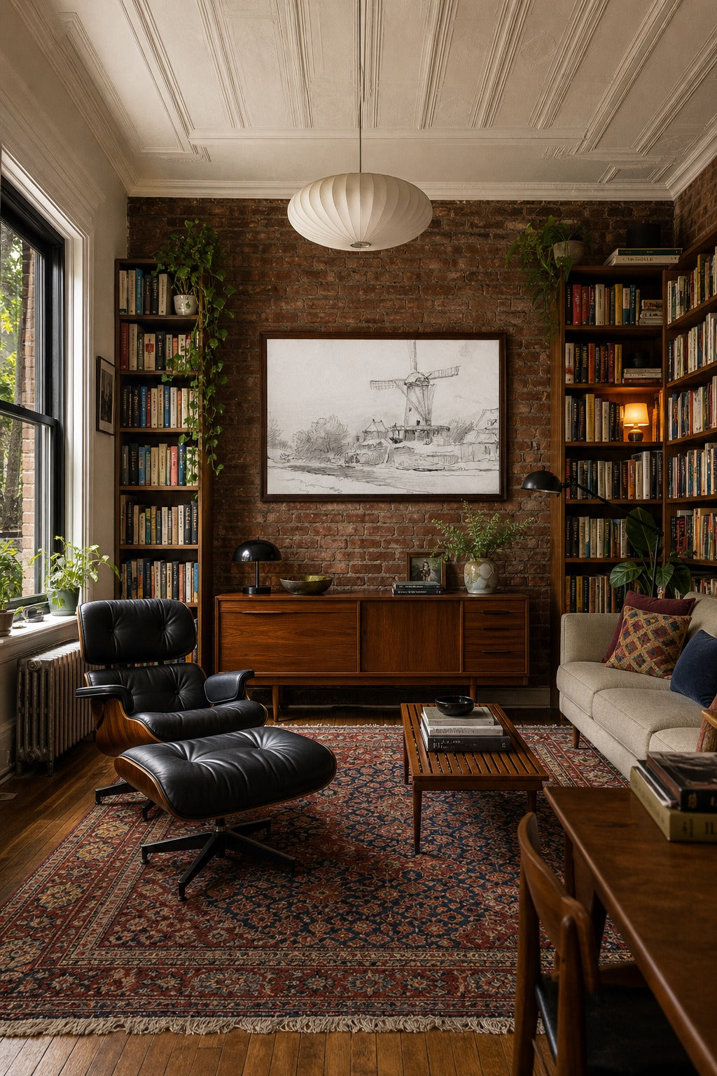 Polder Mill art print displayed in a modern interior