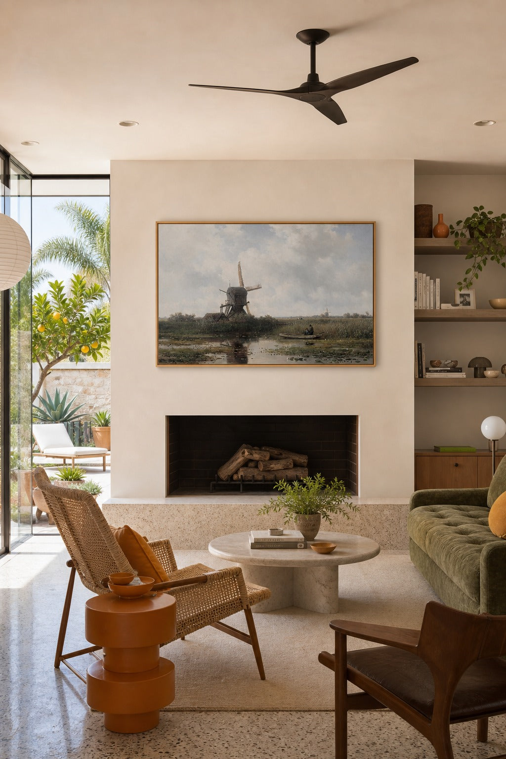 Polder Mist art print displayed in a modern interior