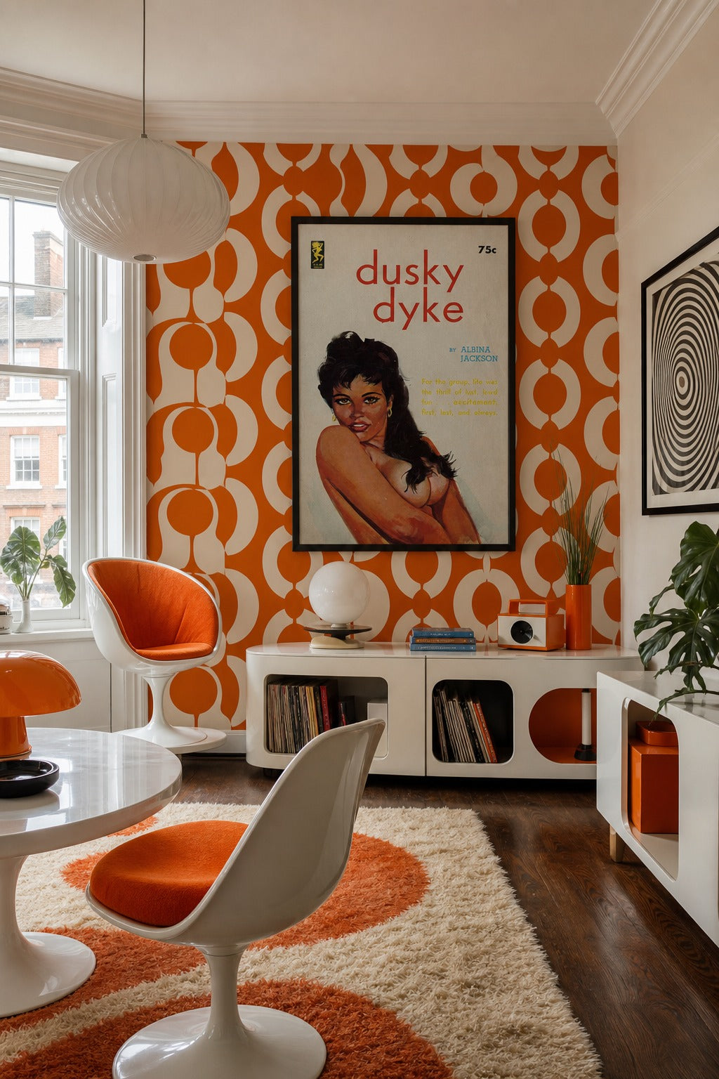 Pulp Fiction art print displayed in a modern interior