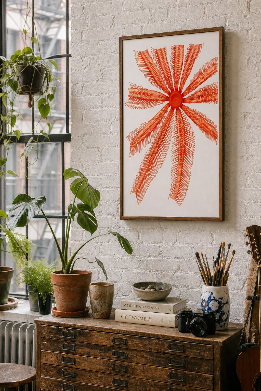 Radiolaria art print, close-up detail view