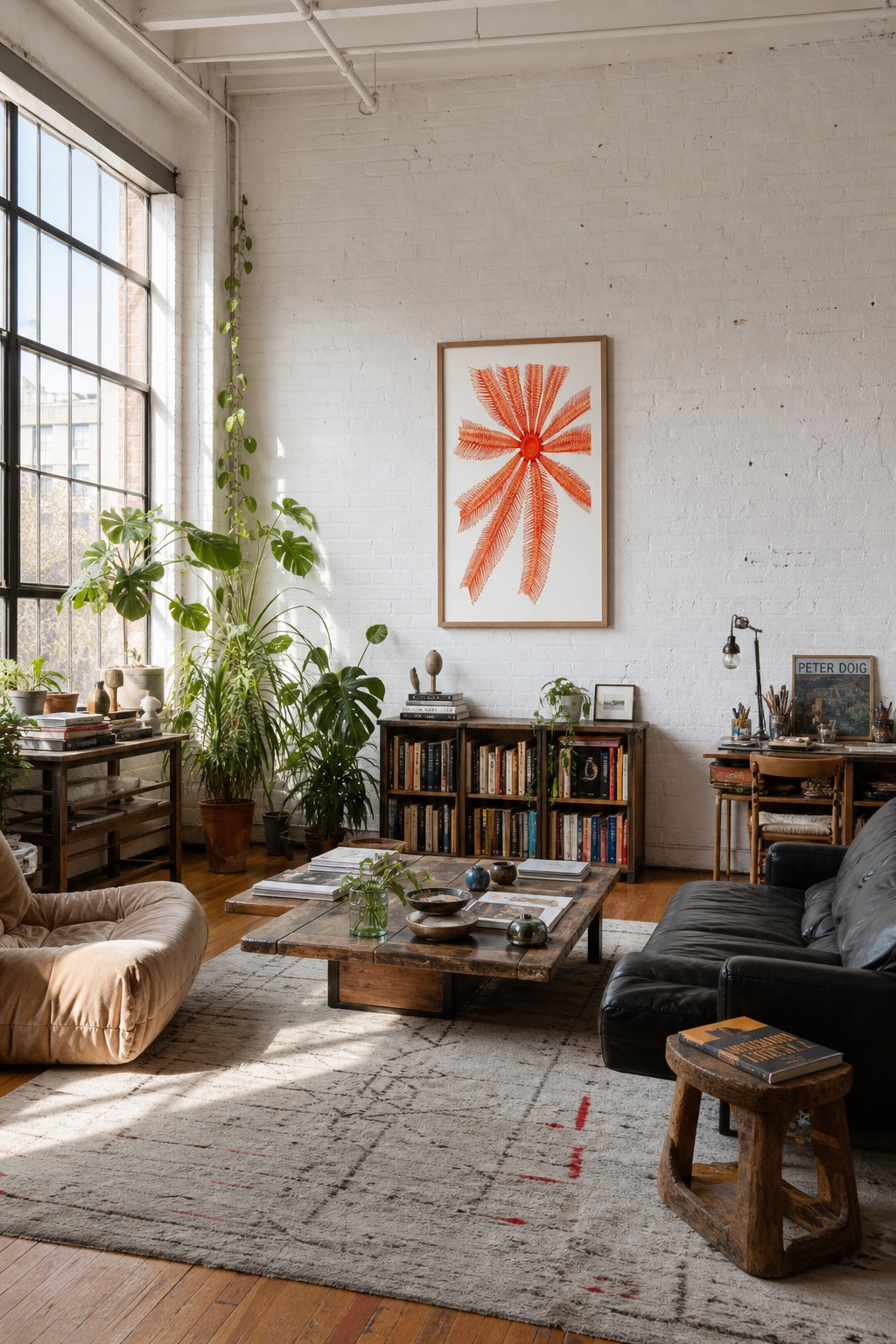 Radiolaria art print displayed in a modern interior