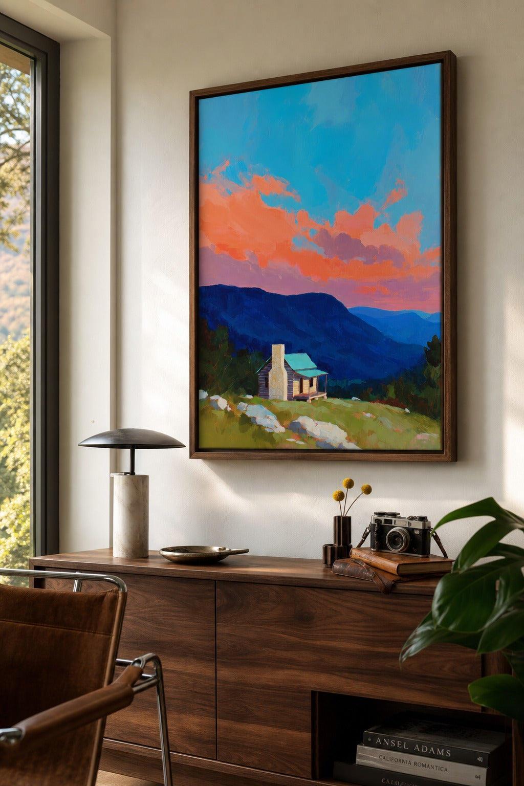 Ridgeline Dusk art print, close-up detail view